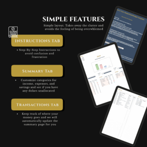Monthly Budget Template w/Savings Section