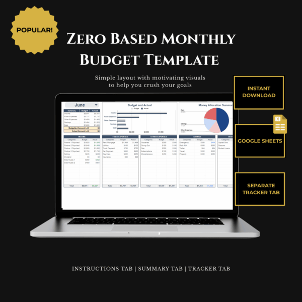 zero-based monthly budget template